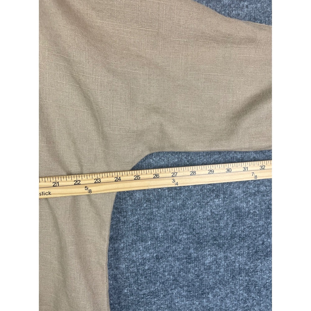 Chico's Tunic Top Womens 2 Tan Excellent Linen Cotton Button Front Pockets - Picture 11 of 13